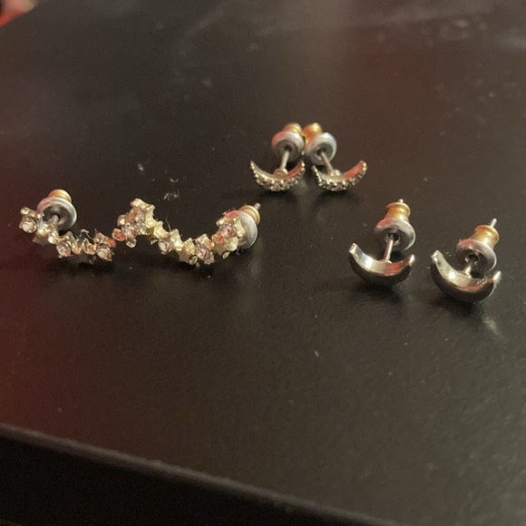 Loft star and moon earrings bundle, studs, silver - Picture 5 of 5